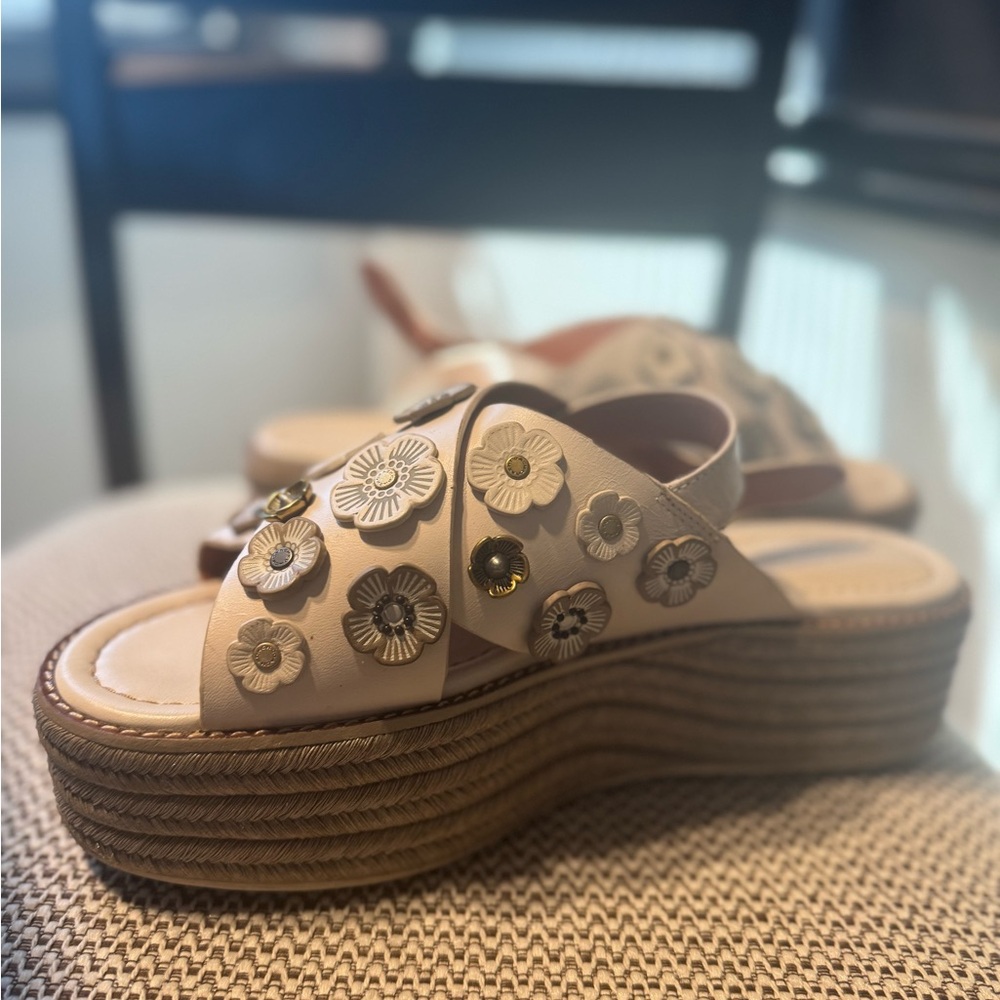 Coach Espadrille Sandals with Tea Rose